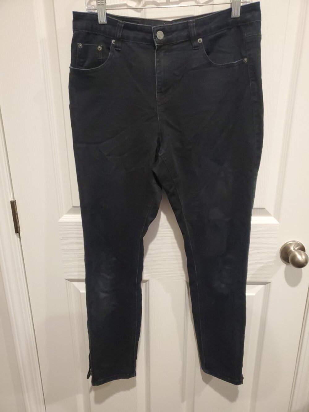 Kenneth Cole Reaction Womens Size 8 High Rise Skinny Jeans Black  Zipper Ankle
